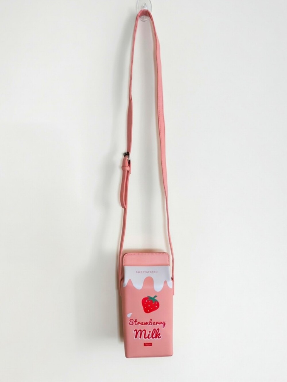 Strawberry Milk Carton Novelty Crossbody Bag